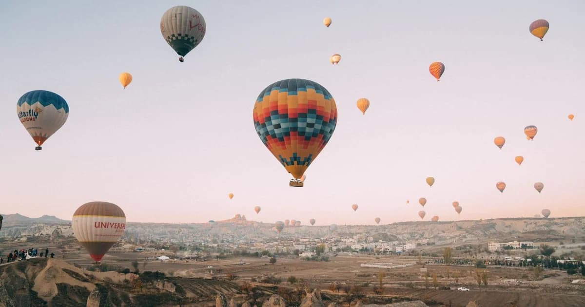 Hot-air balloons over the valleys of Göreme